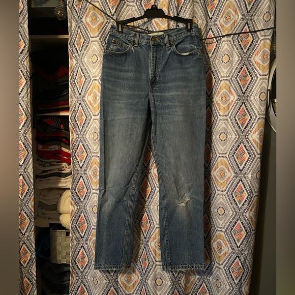 vintage high waisted straight leg jeans - Picture 4 of 9